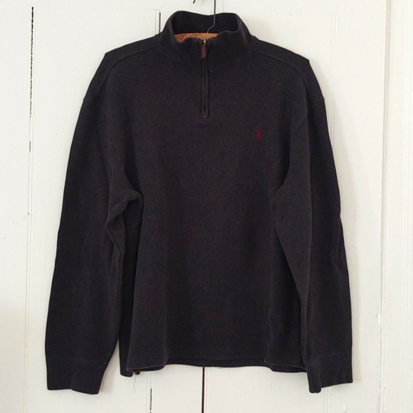 Polo Ralph Lauren Other - Polo Ralph Lauren Dark Gray Quarter Zip Sweater